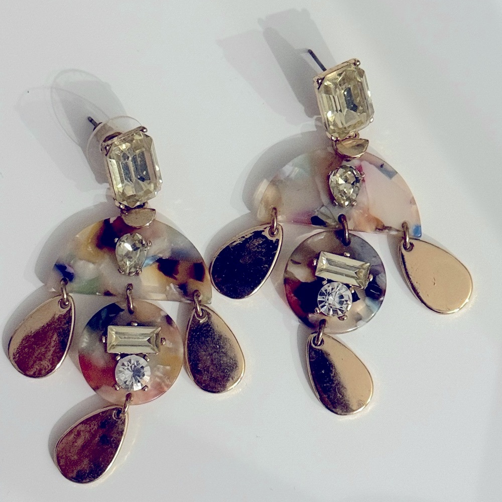 Beautiful Light Catching Resin Drop Boho Statement Earrings